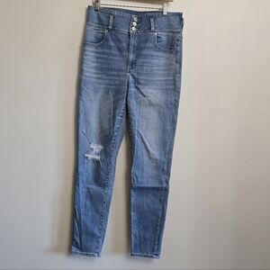 American Eagle Outfitters Next Level Stretch Light Blue High Rise Skinny Jeans